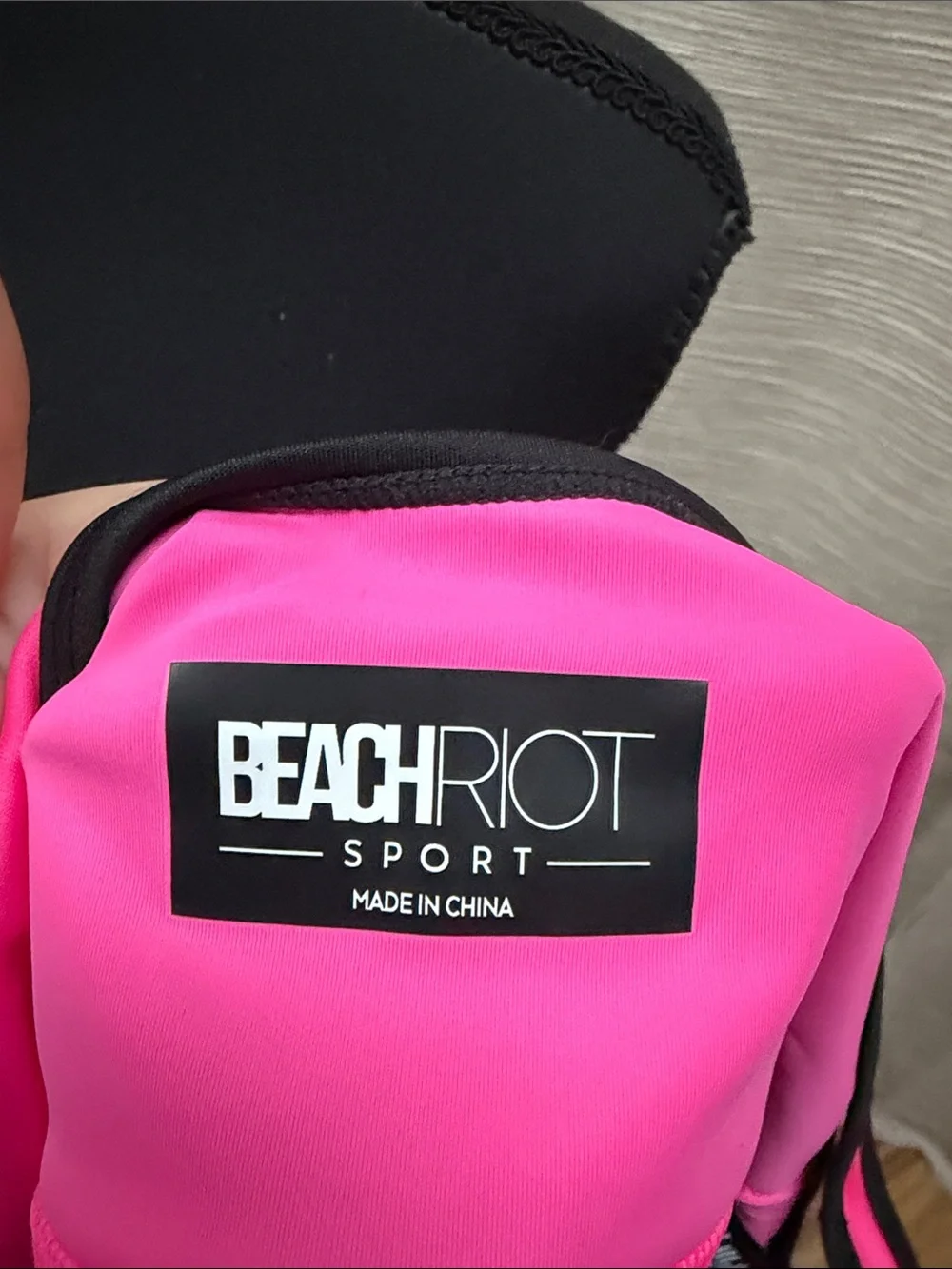 Beach riot Hot Pink Cutout Sports Bra with Black Trim